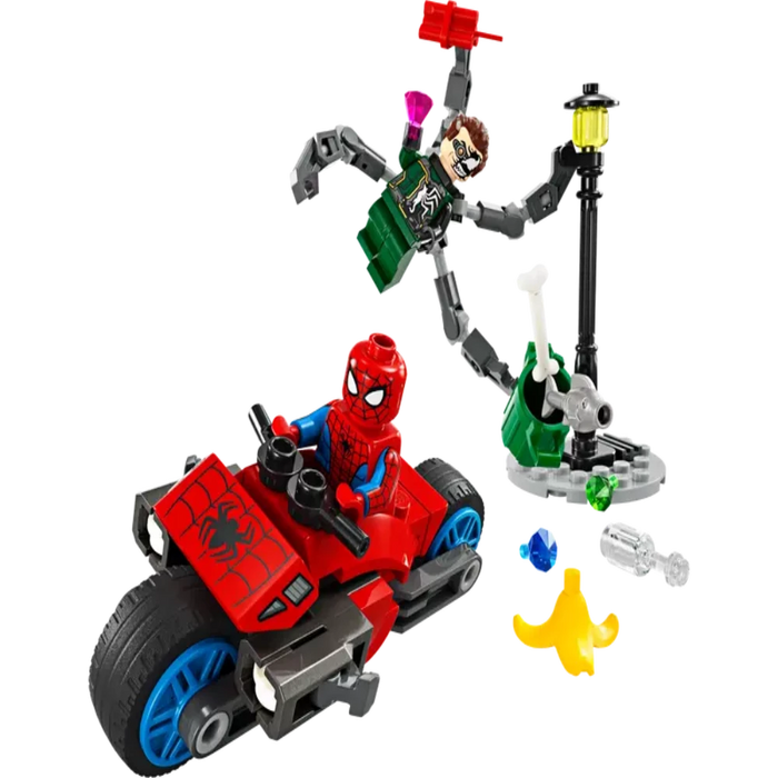LEGO Marvel Motorcycle Chase: Spider-Man Vs. Doc Ock 6+ 77Pcs 76275