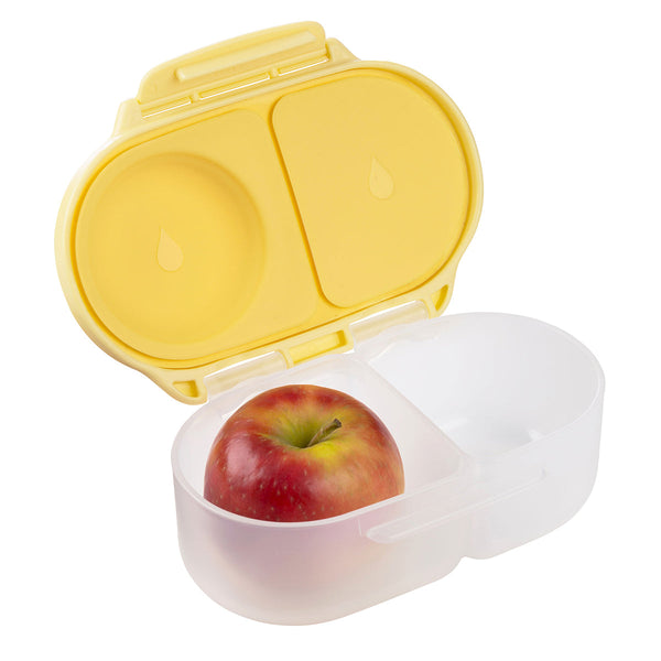 b.box Snack Box with Flexi Fruit Holder β Lemon Sherbet Yellow Grey