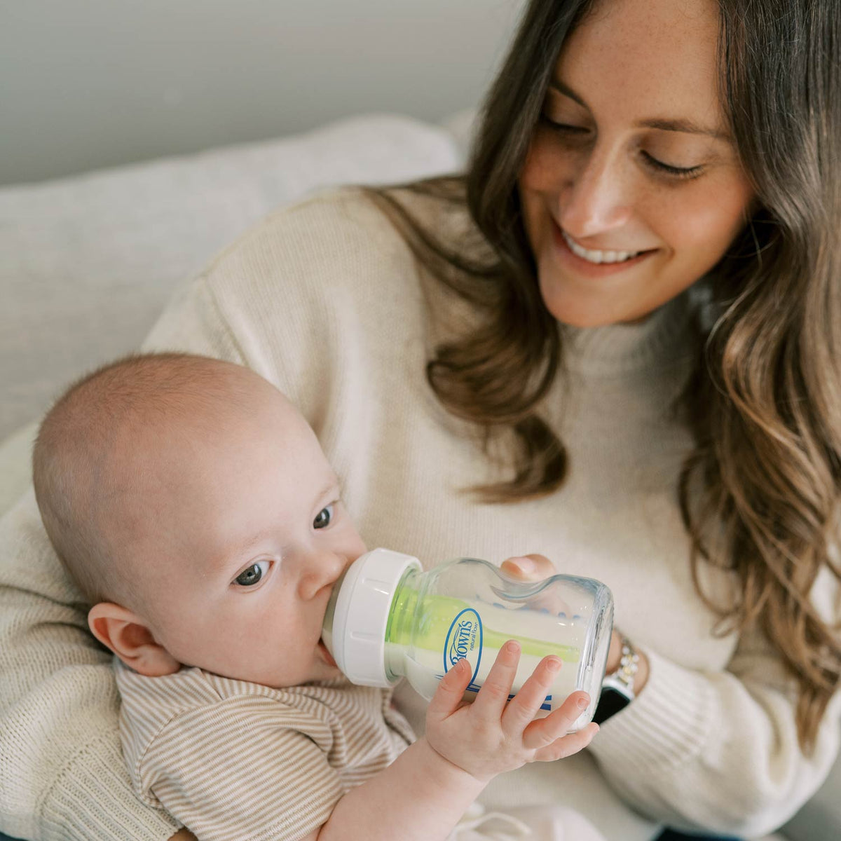 Dr. Brown’s Natural Flow Anti-Colic Options+ Wide-Neck Glass Baby Bottle 150ml Clear