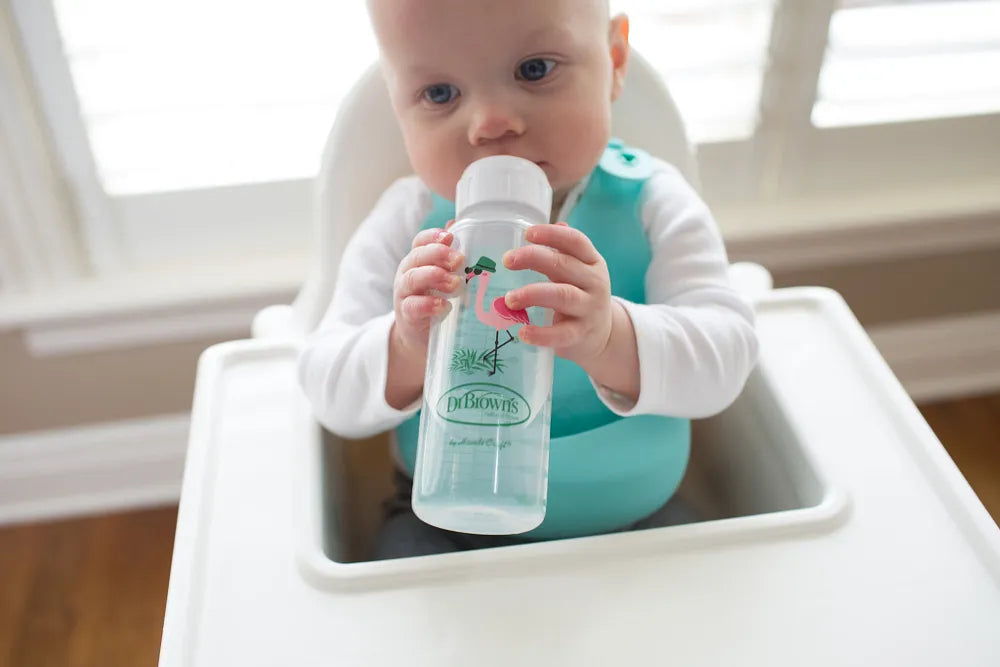 Dr. Brown's Milestones Narrow Sippy Bottle 250ml Flamingo