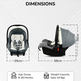 R For Rabbit Picaboo Sportz 3-in-1 Convertible Carry Cot Light Grey