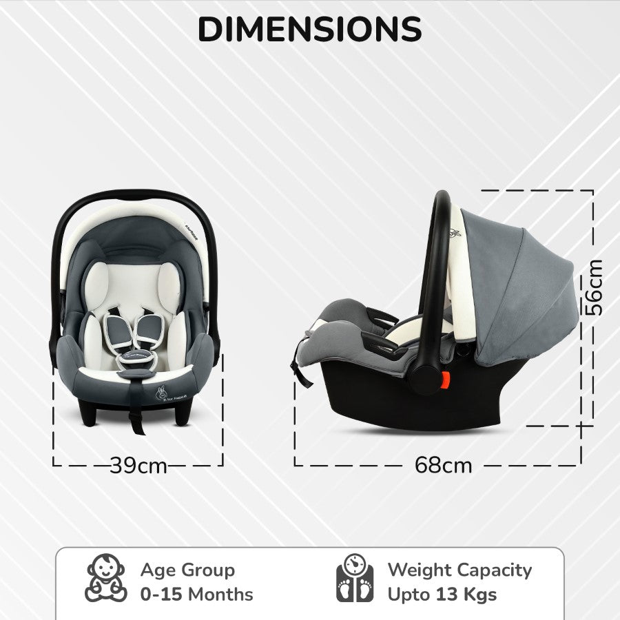 R For Rabbit Picaboo Sportz 3-in-1 Convertible Carry Cot Light Grey