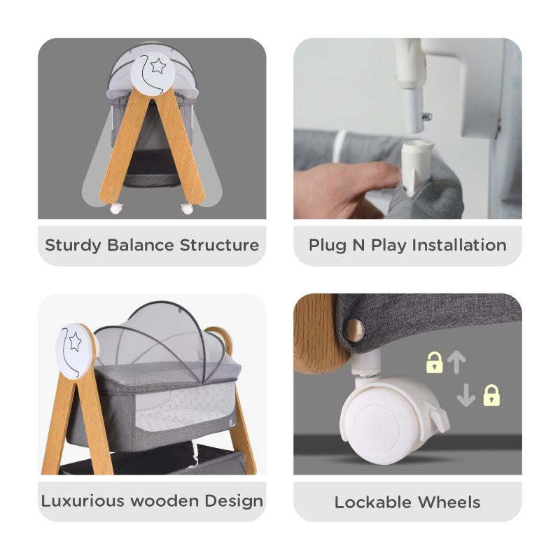 R For Rabbit Cradle Lullabies Woodsy Electric Grey