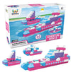 Webby 3 In 1 Adventure Boats Abs Building Blocks Kit (108 Pcs)