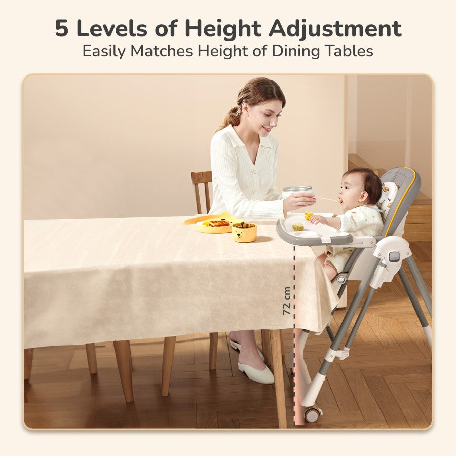 R For Rabbit Marshmallow Smart High Chair For Kids 2-in-1 Abstract Grey