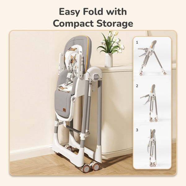 R For Rabbit Marshmallow Smart High Chair For Kids 2-in-1 Abstract Grey