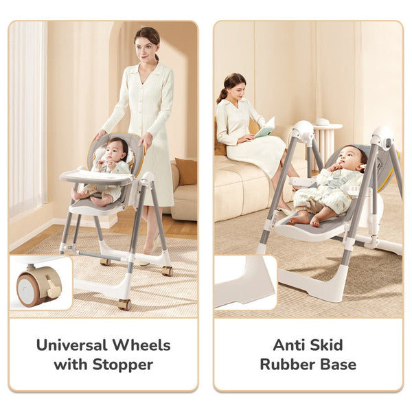 R For Rabbit Marshmallow Smart High Chair For Kids 2-in-1 Abstract Grey