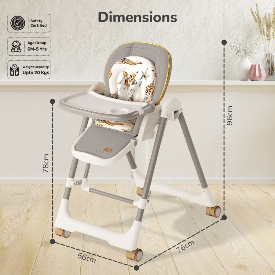 R For Rabbit Marshmallow Smart High Chair For Kids 2-in-1 Abstract Grey