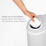 Ubbi Stainless Steel Diaper Pail with Child Safety Lock - Matte Grey