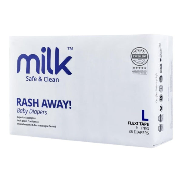 MILK Baby Diaper Flexi Tape Size 4 L 36 Pcs 9–17 kg