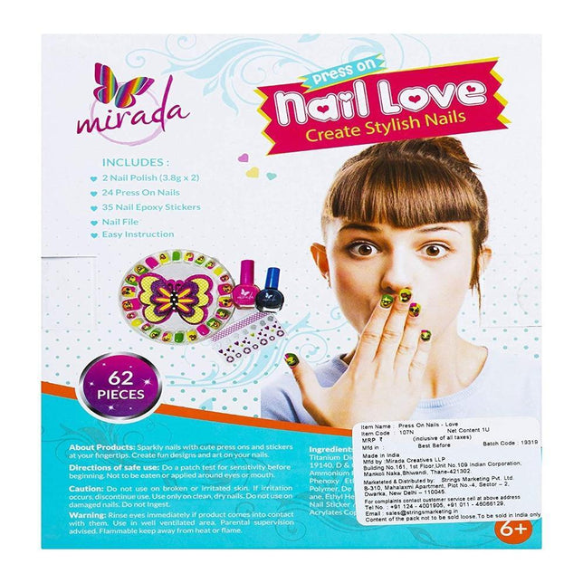 Mirada Press On Nails - Love For Kids