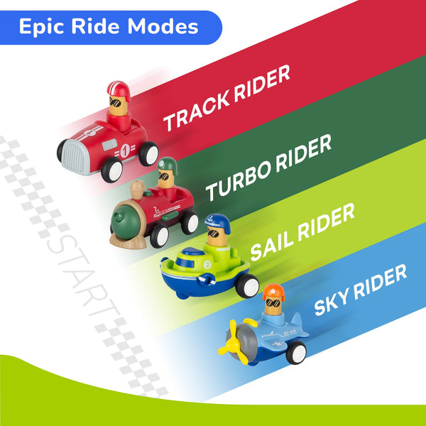 R For Rabbit Orapple Rider BPA-Free Set of 4 Push Toy Multi 1 12M+