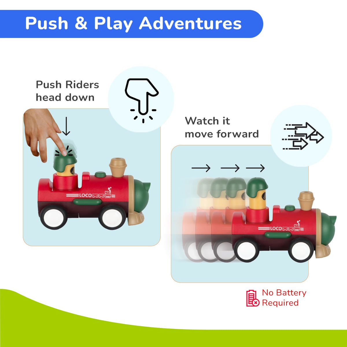 R For Rabbit Orapple Rider BPA-Free Set of 4 Push Toy Multi 1 12M+