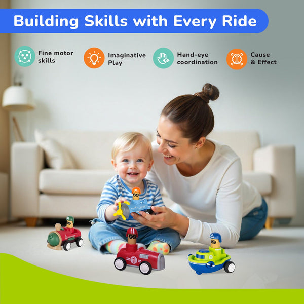 R For Rabbit Orapple Rider BPA-Free Set of 4 Push Toy Multi 1 12M+