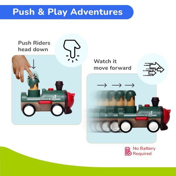 R For Rabbit Orapple Rider BPA-Free Set of 4 Push Toy Multi 2 12M+