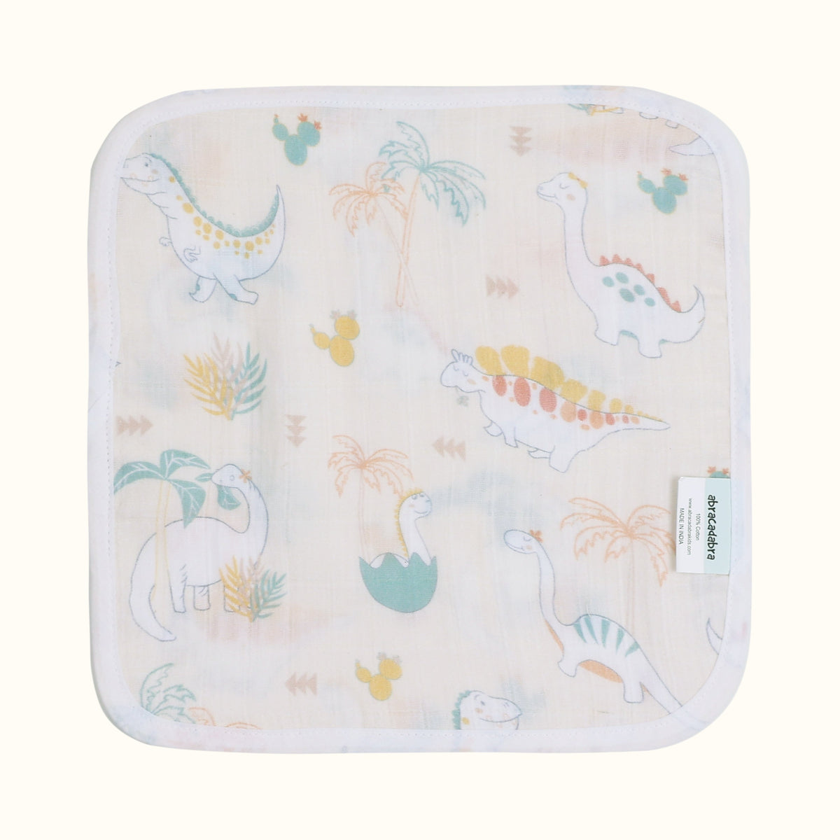 Abracadabra 100% Cotton Muslin Wipes Pack of 3 – D for Dino