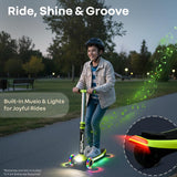 R for Rabbit Road Runner Stellar LED Scooter with Bluetooth Music 3Y+ Neon Black