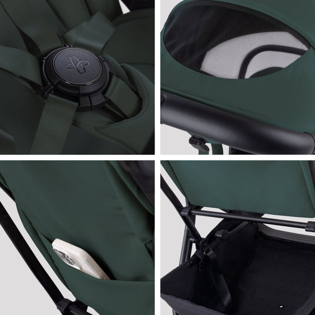 Silver Cross Nia Compact Travel Stroller Birth to 25 kg Conifer