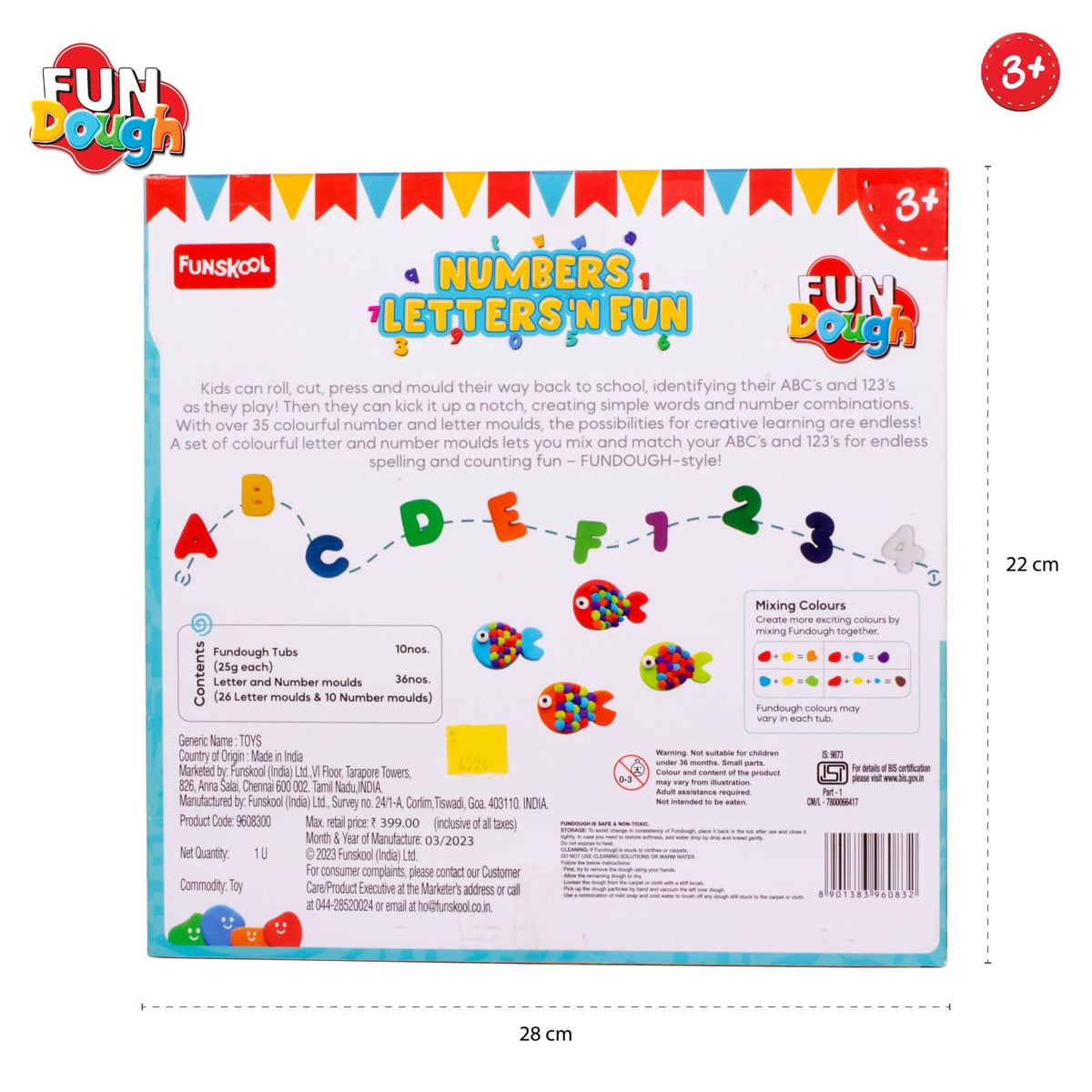 Dough Activity Set Funskool Fundough Numbers Letters N Fun 3Y+ – Multicolour