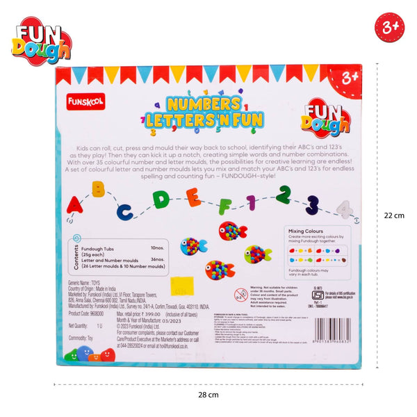 Dough Activity Set Funskool Fundough Numbers Letters N Fun 3Y+ – Multicolour