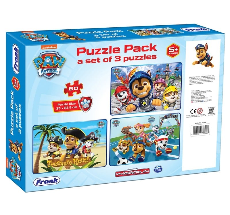 Frank Paw Patrol Puzzle 3 Puzzles In 1 5Y+ 60Pcs