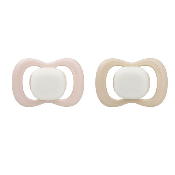 B Box Silicone Pacifiers Pack Of 2 (6-18M) - Blush + Latte