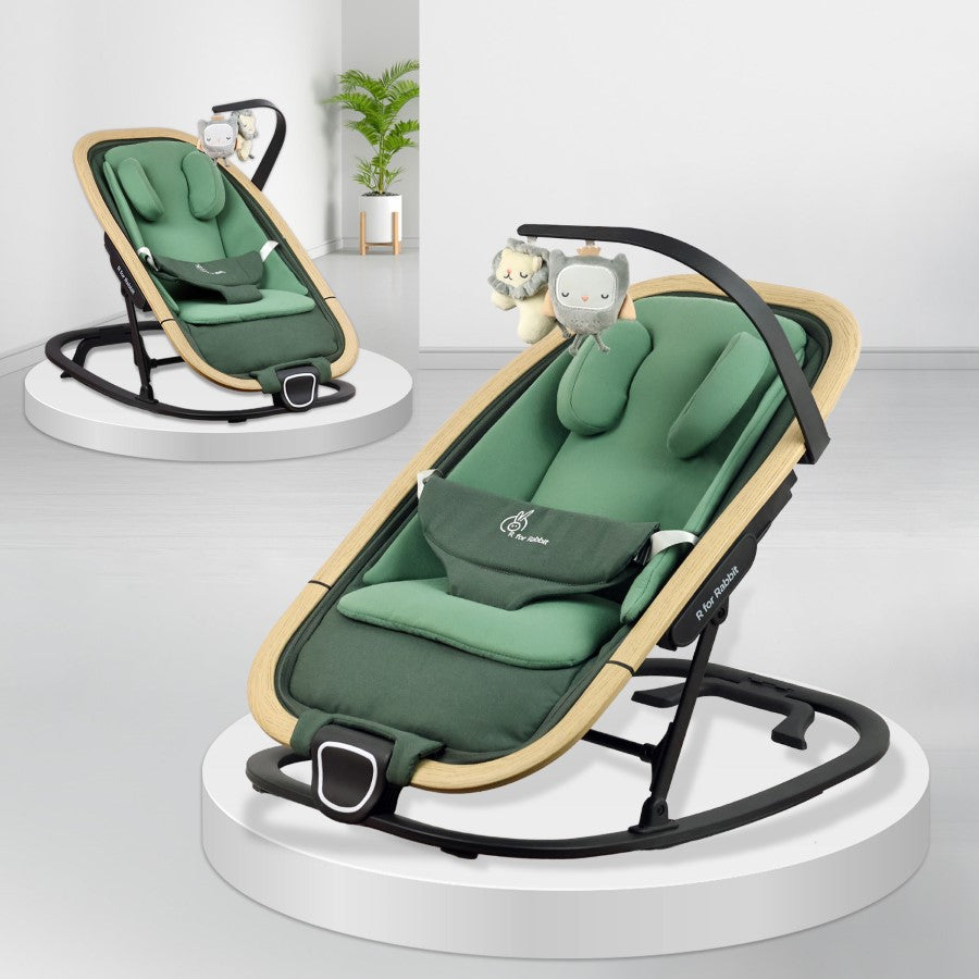 R For Rabbit Rock N Nap Bliss Sleeper & Rocker - Olive Green