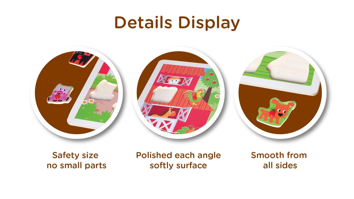 Open Ended Giant Peg Puzzle - Farm Animals