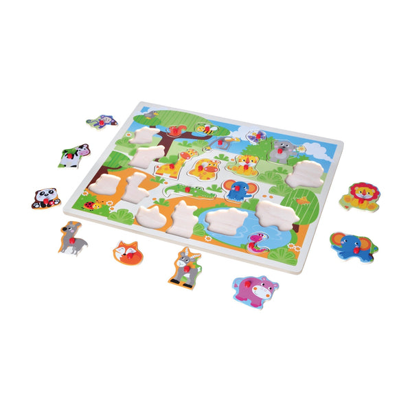 Open Ended Giant Peg Puzzle - Jungle Animals