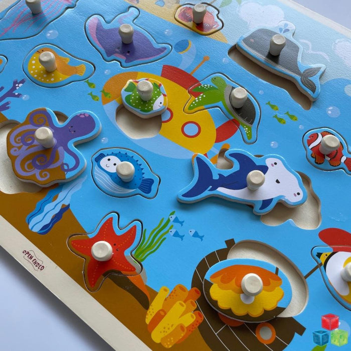 Open Ended Giant Peg Puzzle - Sea Animals 18 months+