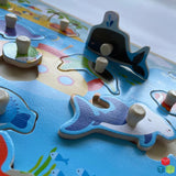 Open Ended Giant Peg Puzzle - Sea Animals 18 months+