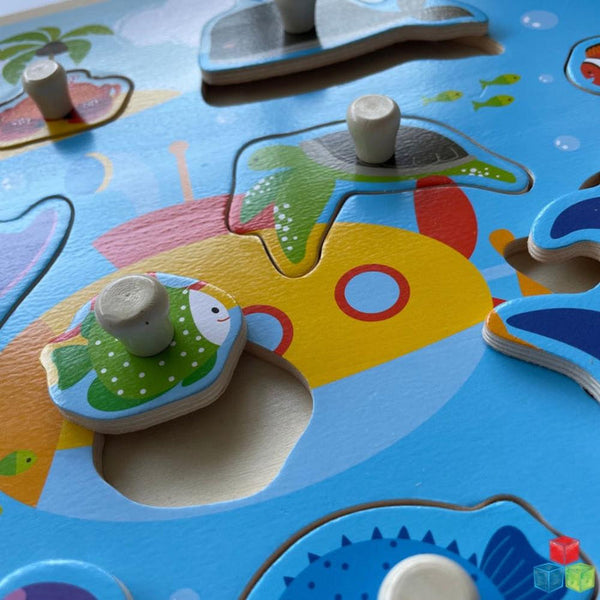 Open Ended Giant Peg Puzzle - Sea Animals 18 months+