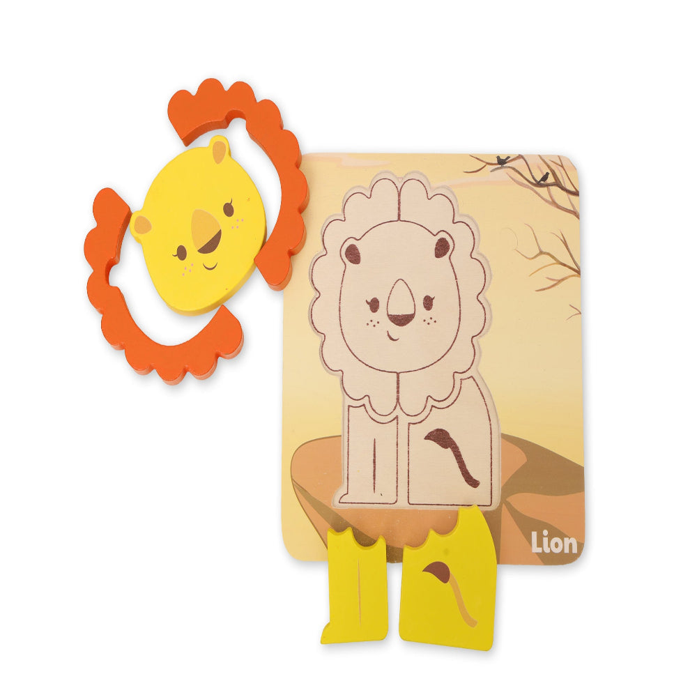 Open Ended Toddler's First 6 In 1 Puzzle - Animals 27Pcs