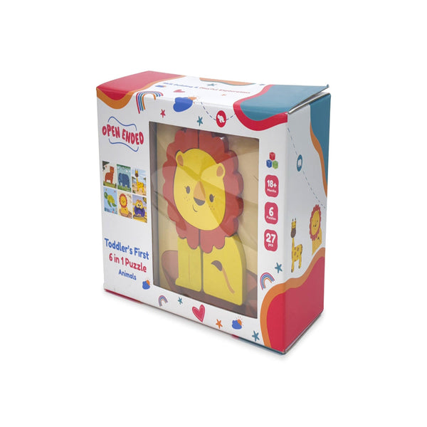 Open Ended Toddler's First 6 In 1 Puzzle - Animals 27Pcs