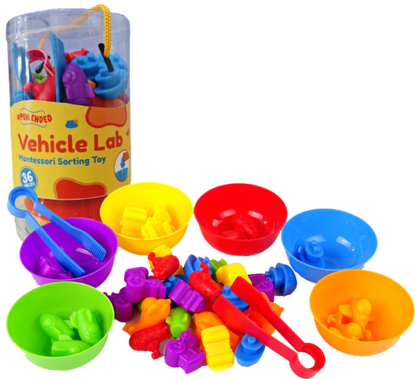 Open Ended Vehicle Lab Montessori Sorting Toy (44 Pcs) 2 Years+