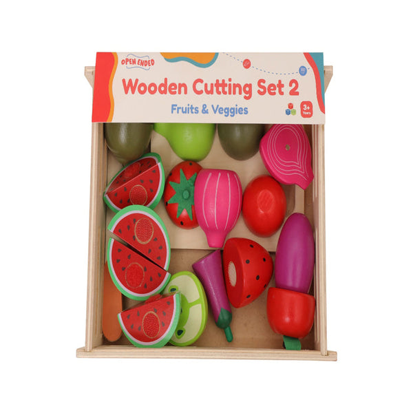 Open Ended Wooden Cutting Set 2- Fruits & Veggies (7 pcs set) 3 Years+