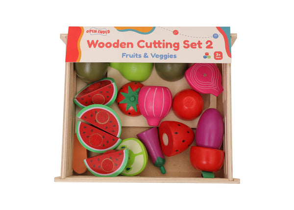 Open Ended Wooden Cutting Set 2- Fruits & Veggies (7 pcs set) 3 Years+