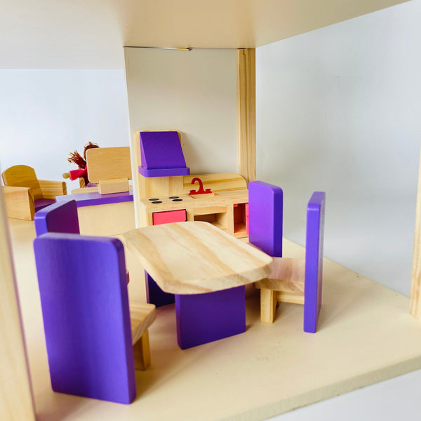 Open Ended Wooden Dollhouse - Redwood Cottage