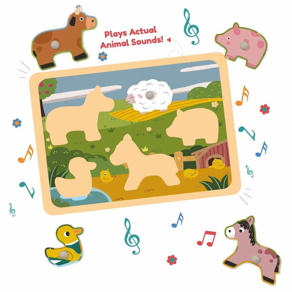 Open Ended Wooden Sound Puzzle - Farm