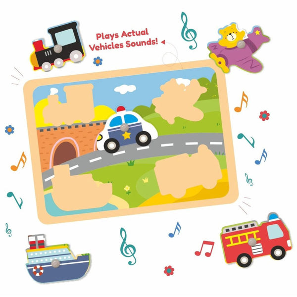 Open Ended Wooden Sound Puzzle - Vehicle