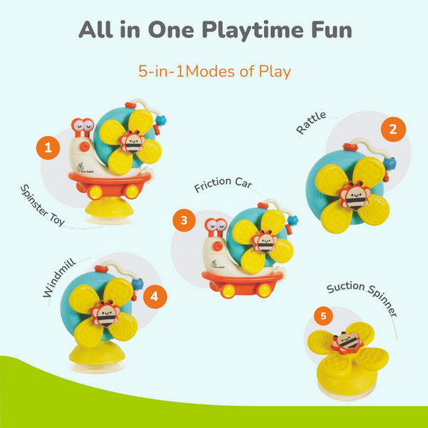 R For Rabbit Orapple Spinster 5-in-1 Multi Rattle Toy