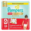 Pampers Ultimate Comfort Pants Size 6 16+kg 34 Pants (Made In Egypt)