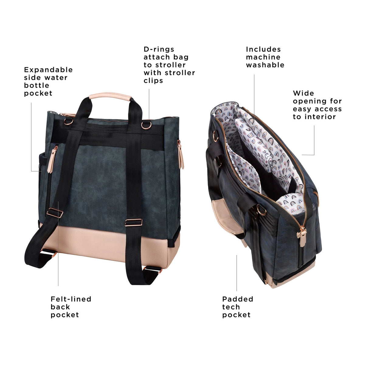 Petunia Pickle Bottom Diaper Bag Pivot Indigo Blush