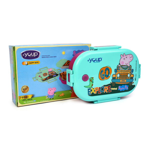Youp Stainless Steel Silicone Rings Kids Lunch Box - Sea Green