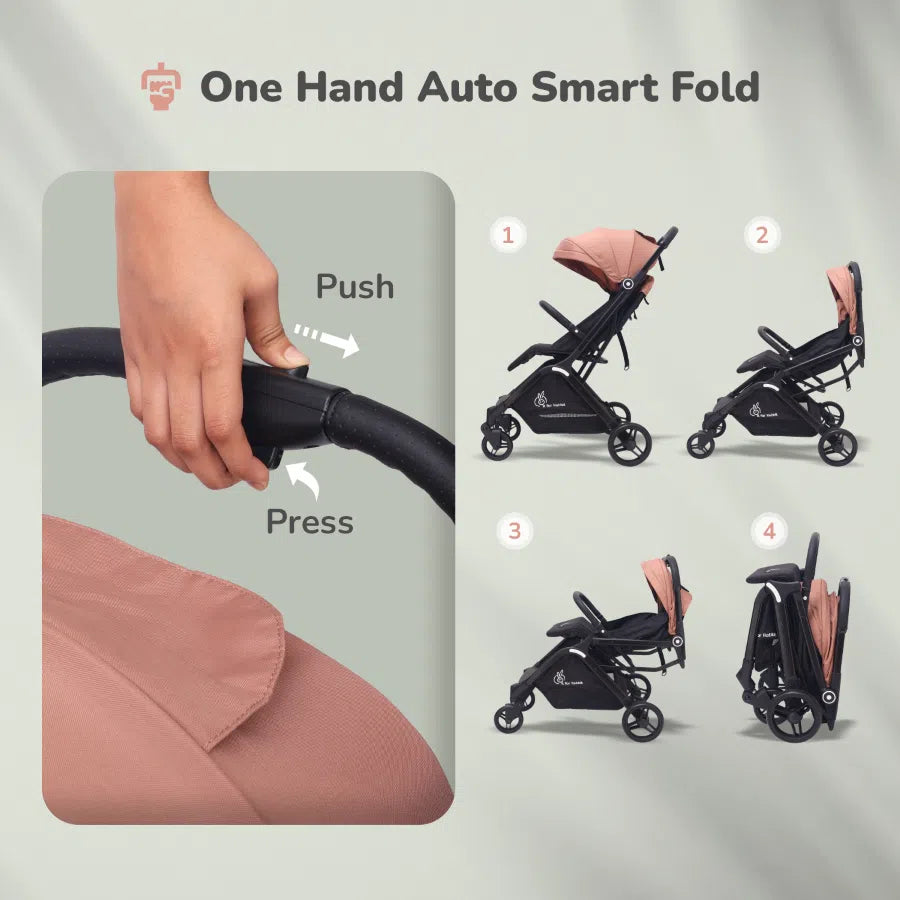 R For Rabbit Stroller Street Smart Ace Peach Black