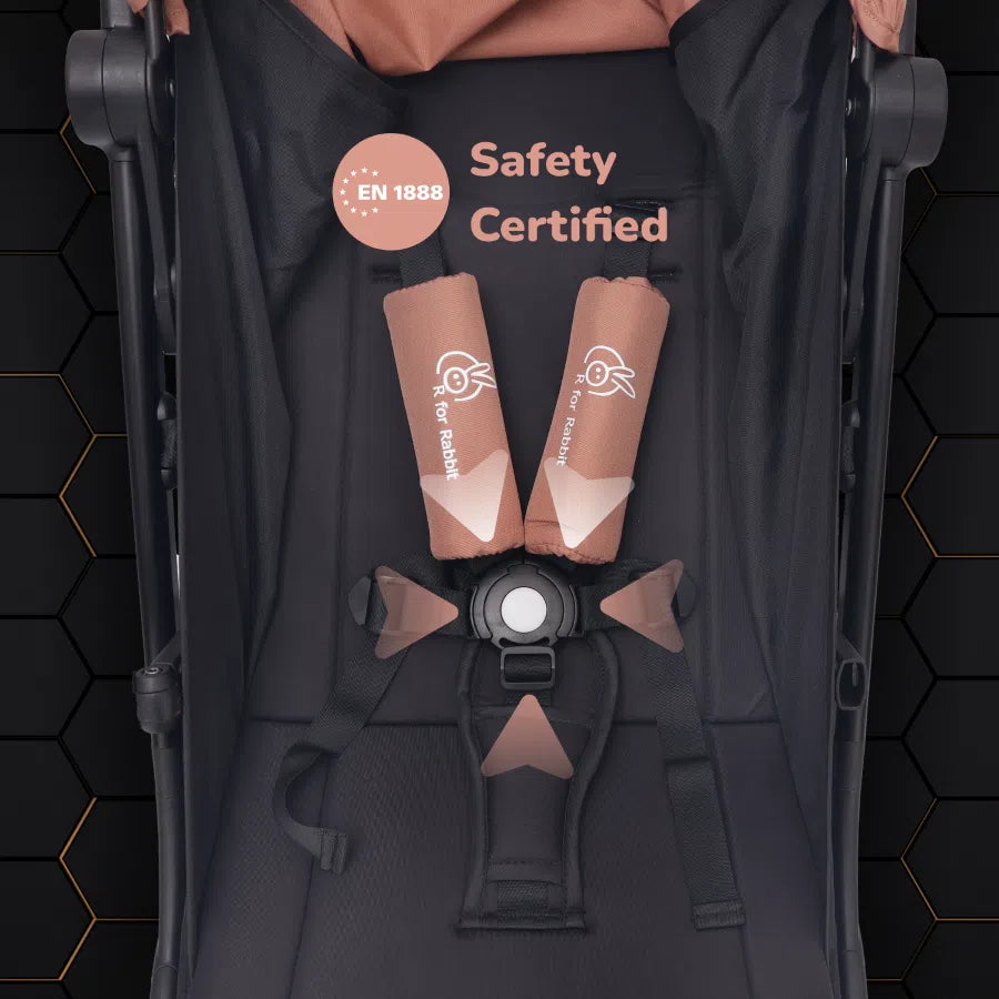 R For Rabbit Stroller Street Smart Ace Peach Black