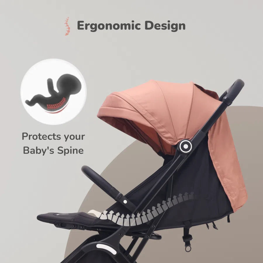R For Rabbit Stroller Street Smart Ace Peach Black