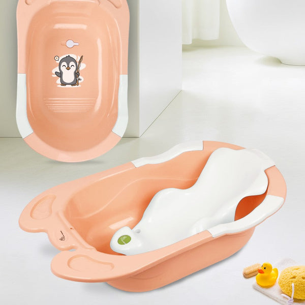 R for Rabbit Bubble Double Snowy Bath Tub with Ergonomic Sling - Peach White