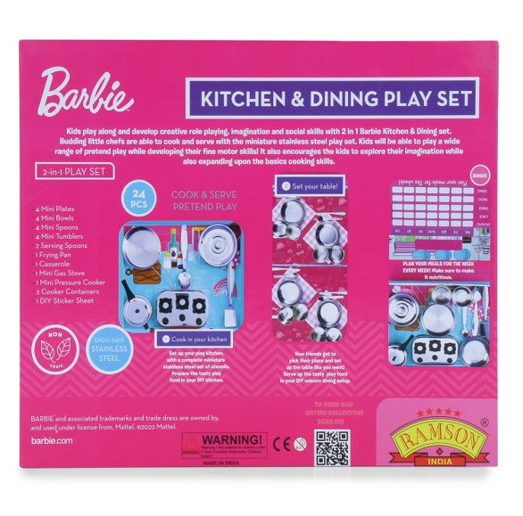 Ramson Barbie Kitchen and Dining Play Set 24 pcs
