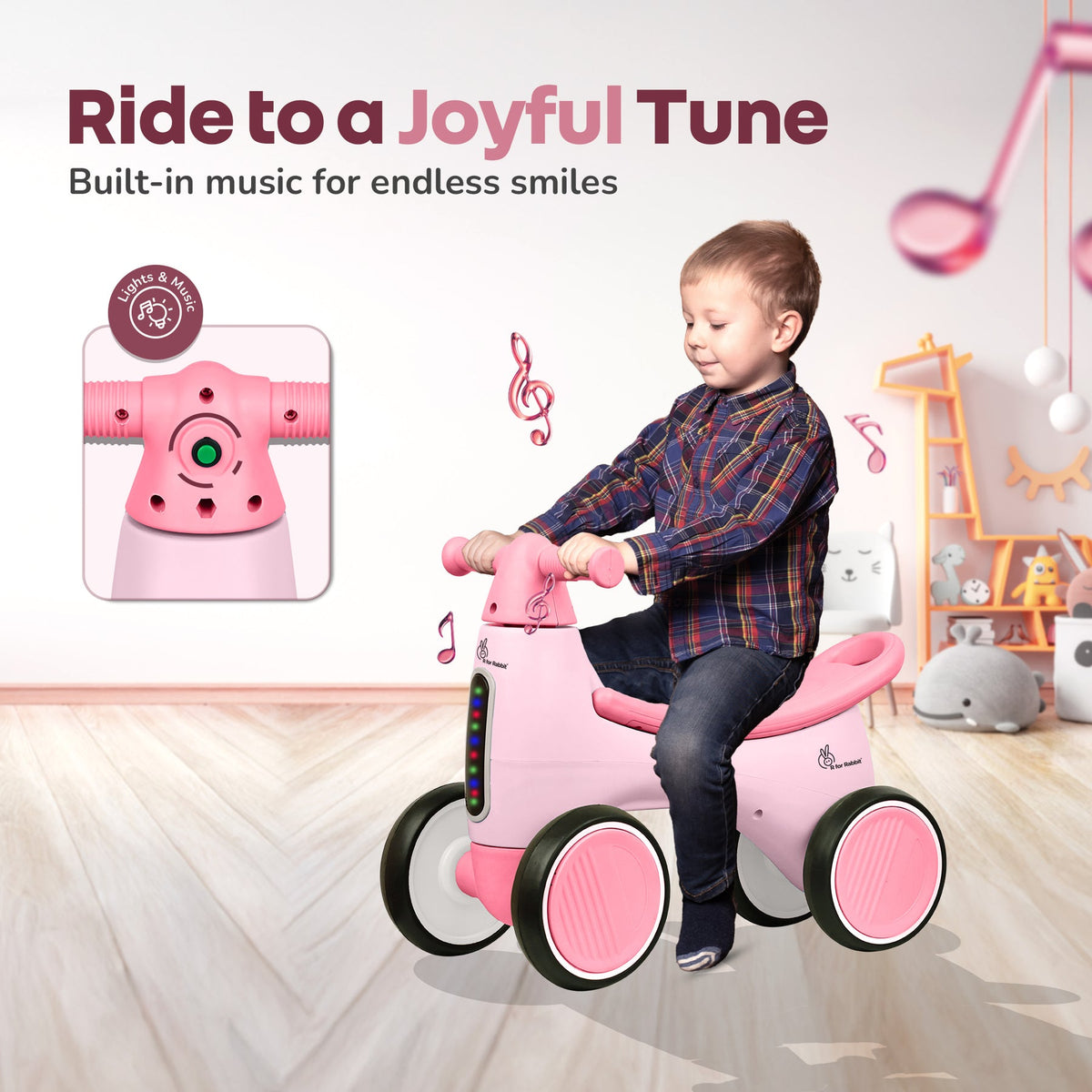R For Rabbit Speedster Glider Baby Ride On Car - Pink